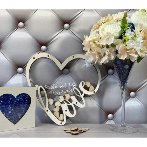 Personalized Love Guest book Drop Box Signature Wedding Party Baby shower Baptism Drop Top Party Favor