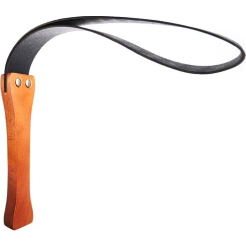 Erotic Whip Sexy Flirt Leather Whip Cosplay Sm Tool Sex Toys For Gay Lesbian Woman Adults Games To Spank Party Tease Wood Handle