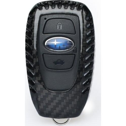 QHCP Car Remote Key Cover Key Shell Carbon Fiber Key Case Accessories For Subaru Legacy 2016 Forester Outback Evorg Car-Styling