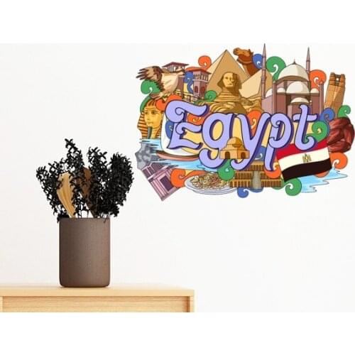 Pharaoh Pyramid Egypt Graffiti Removable Wall Sticker Art Decals Mural DIY Wallpaper for Room Decal