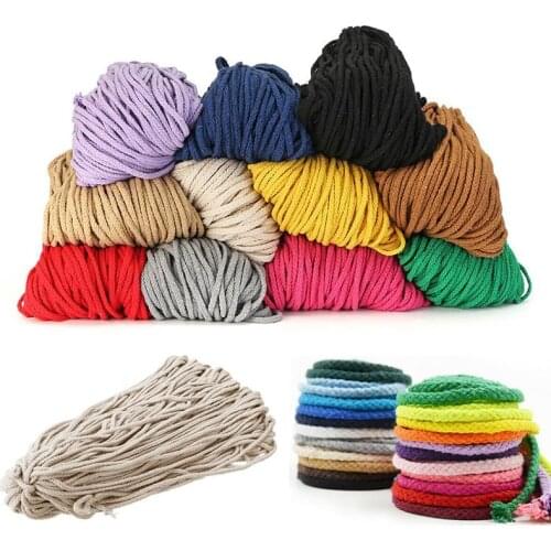 5yards 10 Colors 5mm Polyester Cotton Rope Craft Decorative Twisted Cord Rope For Handmade Decoration DIY Lanyard Thread Cord