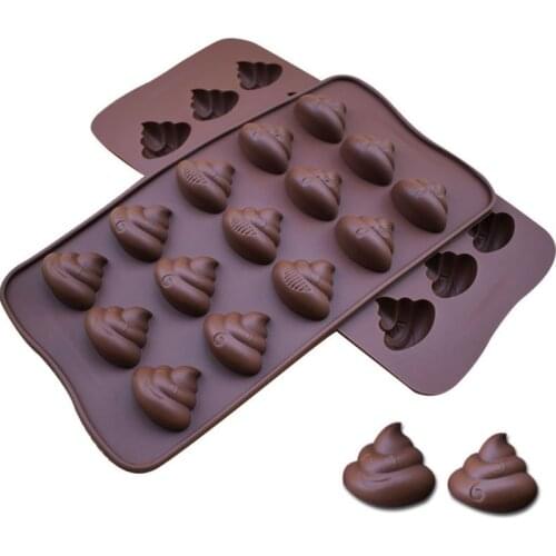 Fun 30 grid Poop Silicone Chocolate Mold Safety Non-stick 3D Ice Tray Jelly Sugar Mold for Kitchen Bar DIY Baking Tool Non-toxic