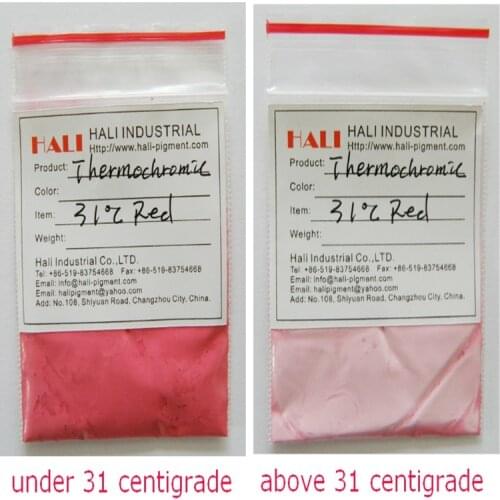 Thermochromic powder,hot active pigment,heat sensitive pigment,color:red,activate temperature:16C,22C,31C,45C,60C,1lot=10g