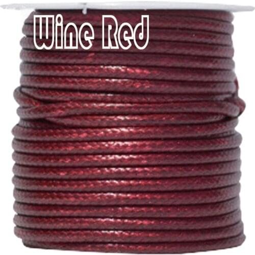 100Yards/roll+2mm Wine Red Korea Polyester Waxed Wax Cord Rope Cord Thread+Jewelry Findings Bracelet Necklace String Accessories