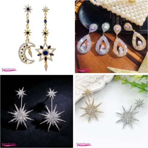 High Quality Pretty Geometric Shape Multicolor Crystal Gems Beads Fashion Silver Color Earrings Jewelry 1 Pair wj615