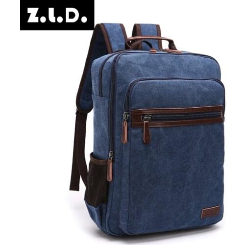 Z.L.D. Classic Vintage Canvas Backpack Travel Backpack Fashion Men and Women Casual Laptop Bag Large Capacity Student Bag Bolso