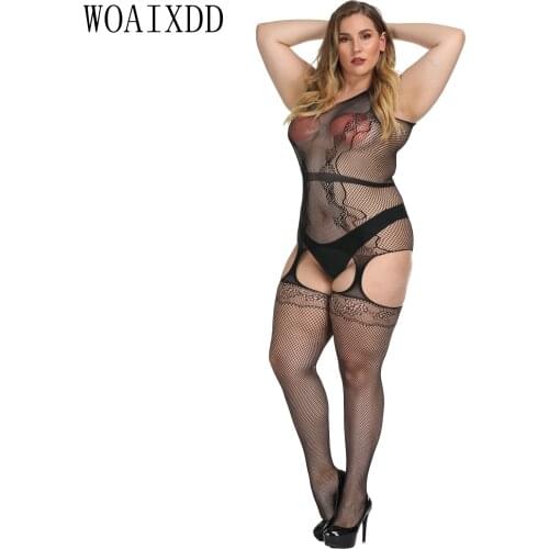 8 styles XXXL Plus Size Bodysuits Women Erotic Sexy Lingerie Hot Bodystocking Costumes Open Crotch Babydolls Erotic Underwear