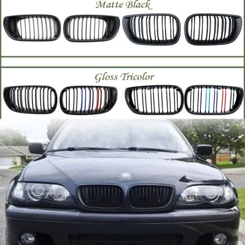 1set Front Bumper Racing Grills Kidney Grilles For BMW E46 Accessories 4 door 3 Series 2002 2003 2004 M Power Performance