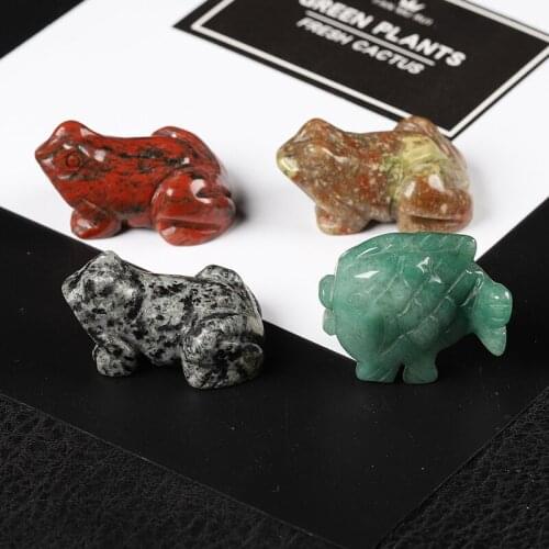 1PC Natural Crystal, Frog Animal, Handmade Crystal Carving Frog, Fish Sculpture Decoration, Household Fish Tank Art Decoration