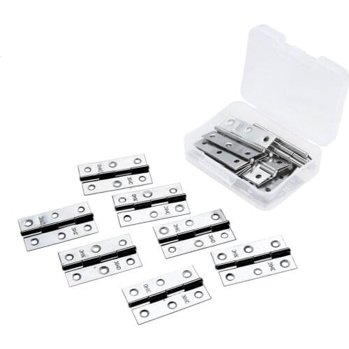 20pcs Cabinet Hinge Furniture Door Luggage Butt Hinges 6 Holes Jewelry Wooden Boxes Hinge 45*32mm wiht Screws