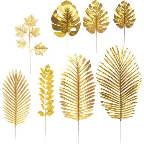 5pcs Artificial Plants Garden Silk Tropical Palm Tree Leaves Decor Home Decoration Accessories Wedding Garden Decoration Hawaii