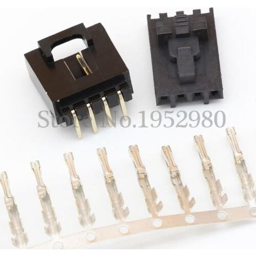 50 Set MX2.54 Dupont Connector 4 Pin with Belt Buckle Single Row 2.54mm Right Angle Pin Header + Housing + Terminals