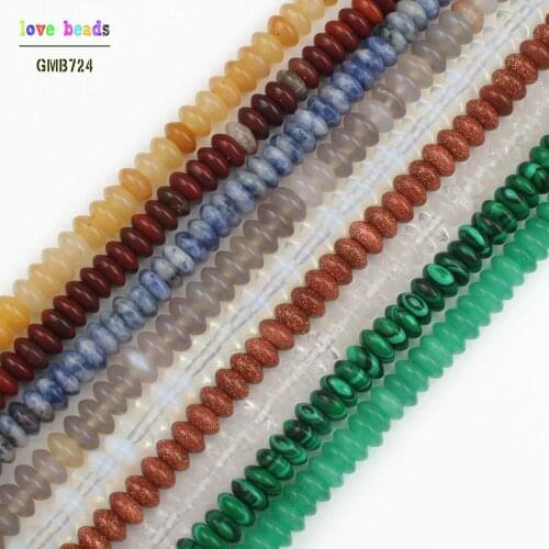 6mm Natural Muliticolor Rondelle Stone Beads Round Loose Spacer Beads Diy Bracelet Accessories Jewellery Making 15 inch