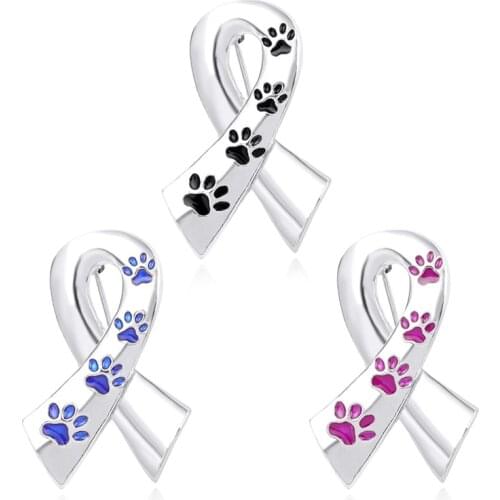Paws Brooch Pins Stand Against Animal Abuse Awareness Pin Dog Claw "Prevent Animal Cruelty" Awareness Pin