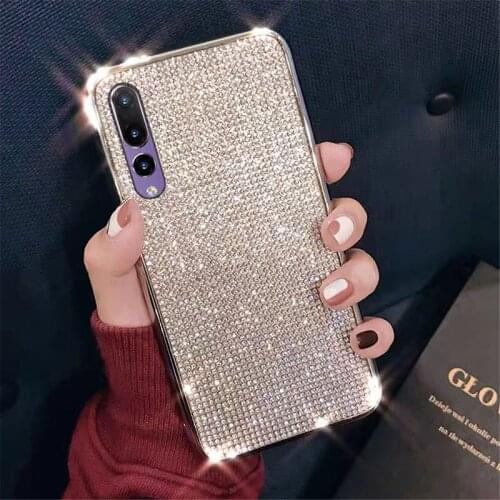 Fashion Silicone Rhinestones Diamond Glitter Bling Phone Case For Huawei Honor S20 Ultra S8 S10 S9 Plus K30 S10E Sexy Girls Case