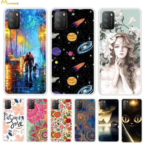 Silicone Cases For Poco M3 Case For Xiomi Poco M3 Phone Cover Cute Painted Coque Soft TPU Bumper Pocophone M3 Covers M 3 Fundas
