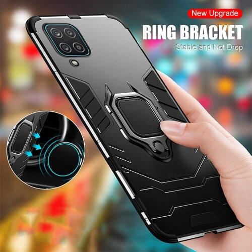 Armor Car Magnetic Holder Case For Samsung Galaxy A12 Case Cover for Galaxy A12 a 12 12a 6.5'' Stand With Ring Shockproof Coque