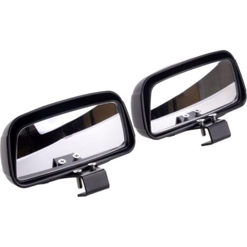 1 Pair Black Adjustable Blind Spot Wide Angle Rearview Mirrors Universal Fit For Car Van Truck SUV RV Accessories