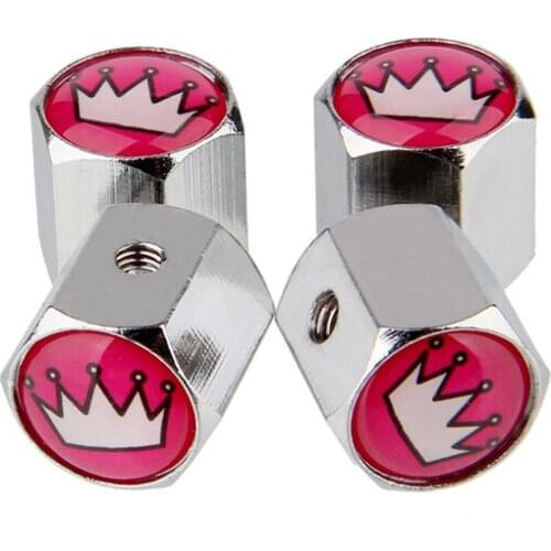 For Vw Golf 6 Audi A6 C5 Bmw E30 Opel Insignia Fiat 500 Mazda CX-5 Universal Crown Car Wheel Tire Valves Caps Anti-Theft Cover