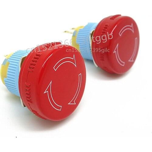 Electronic handwheel 16MM mushroom head robot small emergency stop switch two normally closed short emergency switch 4 feet 2 fe
