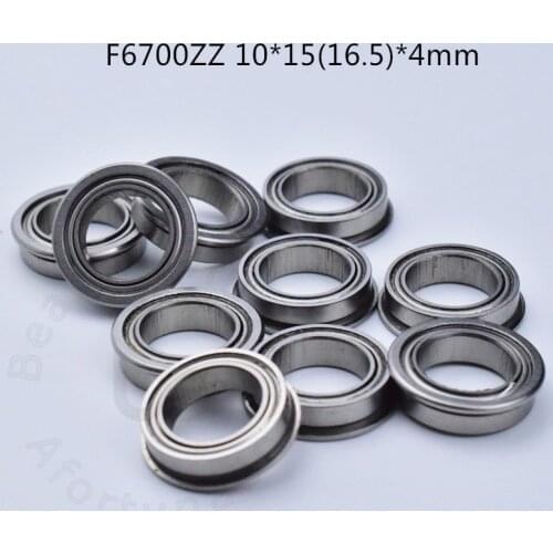 F6700zz 10*15(16.5)*5mm 10pieces Flange bearing 6700ZZ metal sealed free shipping ABEC-5 chrome steel miniature bearing hardware