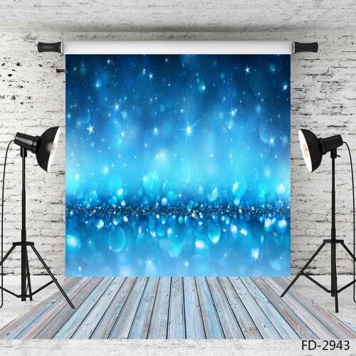 Glitter Blue Star Sky Sparkle Bokeh Wooden Board Photography Background Baby Toy Portrait Photographic Backdrop For Photo Studio