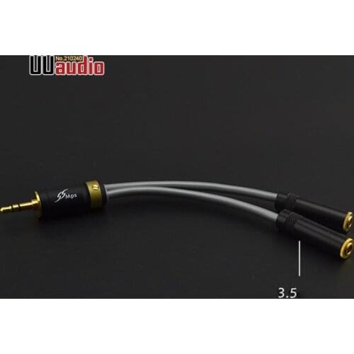 HiFi 3.5mm Male To 2x 3.5mm Female / OCC Audio Cable For PC MP3 (U117)