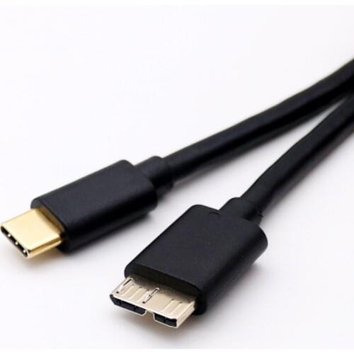 1x Gold Plated USB 3.1 Type C Male to USB 3.0 Micro B Male Plug HDD Enclosure Fast Data Sync Connector Cable 0.5m/1m/1.8m