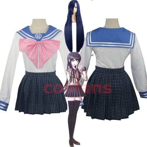 Dangan-Ronpa Sayaka Maizono JK Uniform Danganronpa Cosplay Costume Adult Women Summer Dress Girl Skirt Pink Bow-Tie Sail Suits