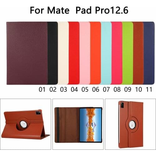 360 Degree Rotating Stand Leather Protective Cover Case For Huawei MatePad Pro 12.6"inch Tablet WGR-W09 2021