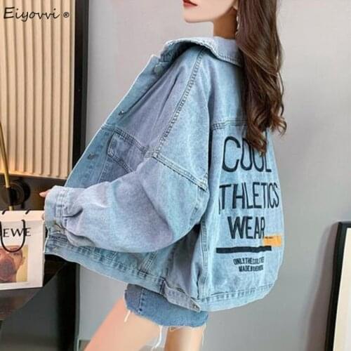 Spring Autumn Denim Jacket Womens Embroidery Loose Korean Oversized Fashion Streetwear Jacket Harajuku Clothes Outerwear Coats