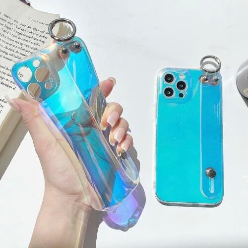 LOVECOM Laser Wrist Strap Case For Xiaomi Redmi Note 10 9 Pro 10S Phone Case For Mi 11 Lite 10T POCO F3 F2 Pro Soft Clear Cover