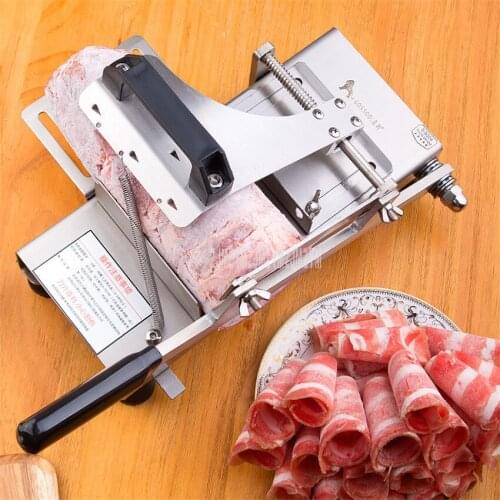 Hot Manual Lamb Beef Slicer Stainless Steel Vegetable Frozen Meat Cutting Machine Max 150mm Diameter Mutton Roll Cutter ST100A