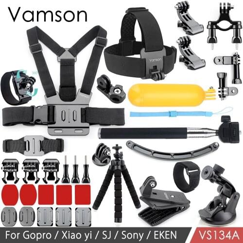 Vamson for Gopro Hero 6 5 4 Accessories Kit Mini Tripod Wrench Adapter Mount Floaty Bobber for Yi Lite for Eken for SJCAM VS134