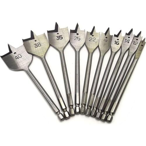 HOEN 1PC 18mm Drill Set Steel Carpentry Tool Titanium Coating Hex Shank Spade Bits Mini Hss Cobalt Wood Step Drill Bit Set