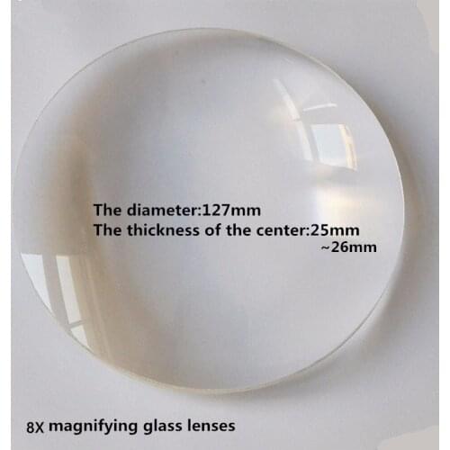 Desktop Magnifier Replace Lens 127mm Double Convex Lens Big Magnifying Glass Lens 3X/5X/8X/10X White Blue Color Optional