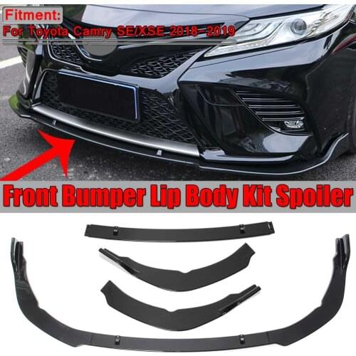 New 3pcs Car Front Bumper Lip Splitter Fins Body Kit Chin Spoiler Diffuser Deflector For Toyota Camry SE/XSE 2018 2019