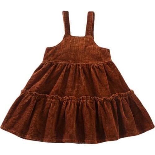 Autumn Winter Corduroy Toddler Girls Overall Dress Children Suspender Outfits Stylish Kids Clothes