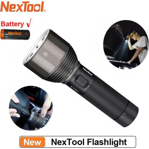 NexTool Rechargeable Flashlight 2000lm 380m 5 Modes IPX7 Waterproof LED light Type-C Seaching Torch for Camping