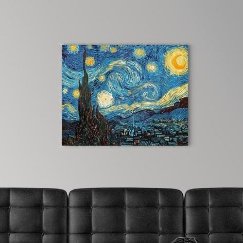 Van Gogh Starry Night Abstract Landscape Canvas Poster Famous Classic Wall Art Print Decorative Picture Modern Living Room Decor