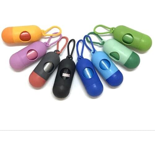 Portable Dog Poop Bag Dispenser With 15 Trash Bags Pet Cleaning Supplies Eco Friendly Outdoor Travel Supplies