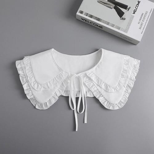 Sitonjwly 2021 White Lapel Fake Collar Women Doll Collar Removable Detachable Shirt False Collar Lapel Clothes Accessories