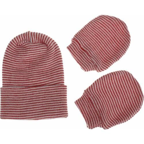 Newborn Baby Hat and Mitten Set Hospital Knit Hat Cap Soft Nursery Beanie Hat GXMB