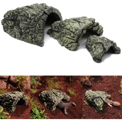 Hiding Cave Aquarium Turtle Reptile Basking Hide Habitat Decoration Ornament Reptiles Terrarium Aquarium Landscaping Fish