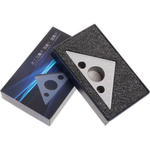 Woodworking Triangle Ruler Aluminum Alloy Metric Inch Height Ruler Square Ruler