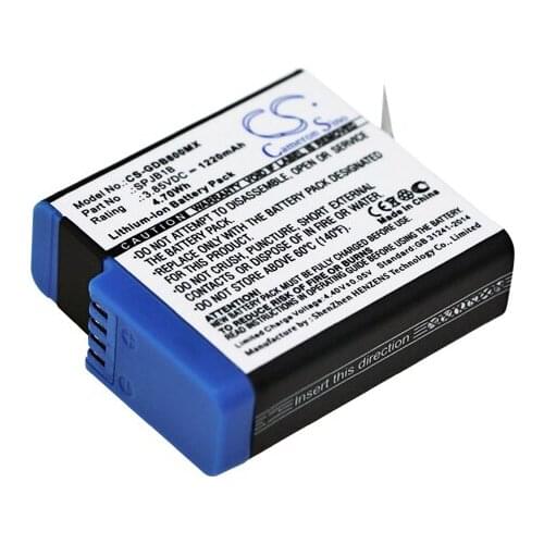 Cameron Sino Camera Replacement Li-ion Battery 1220mAh For 601-10197-00 JVC HD8.01, Hero 5 Black Free Tools