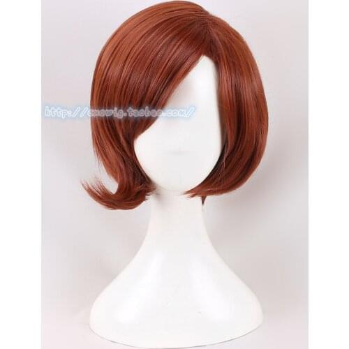 Anime Helen Parr Elastigirl Short Bob Wig Cosplay Wigs For Women + wig cap