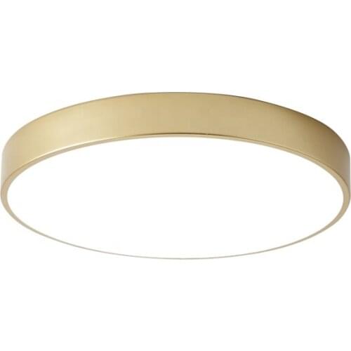 Golden Ceiling Light PUZHUOER Gold 24W led round panel 400mm Lamparas De Techo Acrylic Led Ceiling Lamp Modern