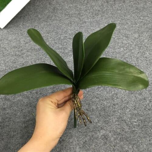 1 PCS Artificial Green butterfly orchid Leaf Plastic Flower Leaf Home Wedding Party Decoration