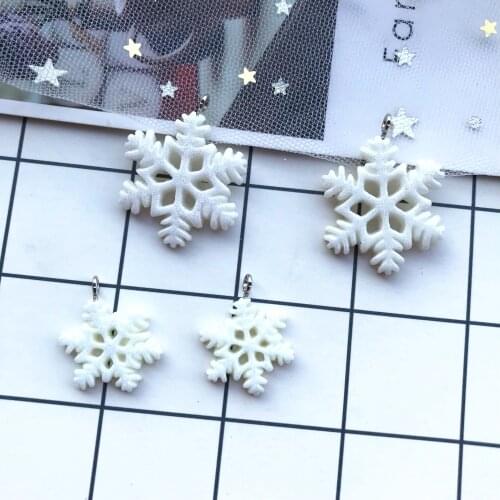 10pcs kawaii resin Flat back snow charms diy earring Key chain charms for DIY Student supplies decoration